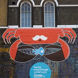 Museum of Chaildhood V&A - See the world through a child's eyes. A group of award winning illustrators created a collection of ambient street art, which shows how London looks when seen through the eyes of a child.