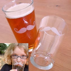 Mustache Pint Glass! By Bread and Badger