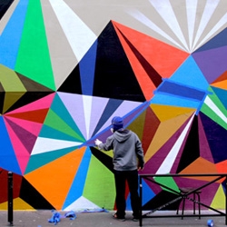 MWM : Crystals & Lasers Exhibition. Since Gallery. Paris, France. Huge Geometry and Color in this series of 17 canvases and Mega-Mural. Exhibition runs through March 12th.