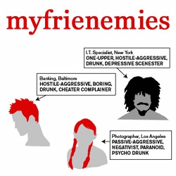 Here's a social networking site I could stick all those so called friends that keep pestering me to add them on MySp(f)acebook ... Welcome to MYFRIENEMIES
