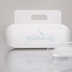 MyPolarIce sells small pieces of polar ice at a popup store in Museum Square Amsterdam. 
