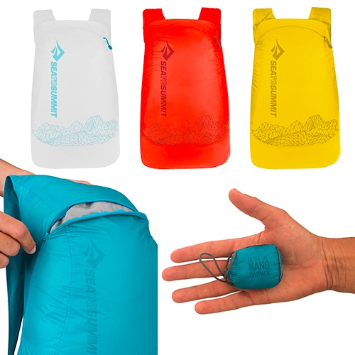 Sea To Summit Ultra-Sil Nano Day Pack. From the size of an egg to an 18L day pack! Lots of great high-vis colors that would be perfect for cyclists and kids on my shopping list... (There's also the Ultra-Sil larger daypack, shopping bags, and duffel bag!) 