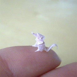 Nano-origami. Tiny origami sculpture by Anja Markiewicz.
