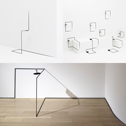 Nendo Border Tables for the solo exhibition held at the “EYE OF GYRE” gallery in Omotesando during Tokyo Designers Week 2015. Stunningly minimal yet intriguing enough to pull you closer and closer, these tables make great use of corners...