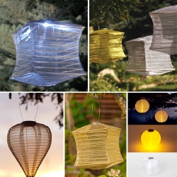 Soji Silk Solar Lanterns ~ one of my latest obsessions, these lanterns are like super sunjars! 2 bright leds, amazingly dramatic shadows/outdoor lighting!