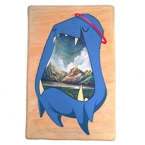 NoseGo has an amazing series of 10 (so far) creatures painted on wood, with natural scenes hidden inside them! Lovely juxtaposition of styles, and fun to see the making-of.