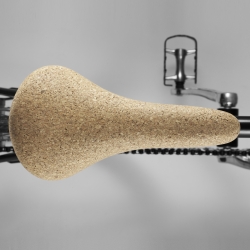 The cork saddle - CNC-milled out of Portuguese agglomerated cork. By the Swedish design students Sofia Almqvist and Carl Cyrén