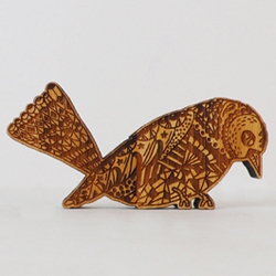 laser engraved and cut sustainable bamboo bird figure set.