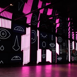 Baillat Cardell & fils produced and designed 2 video installations with illustrators Capucine Labarthe and Lino in the Hall of the Place des Arts Complexe, Montreal.