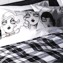 H&M Home Autumn 2009 catalog gives a preview of what is ahead. Today the "sneak peek catalog arrived" - Cassandra Rhodin, illustrator designed the pillowcase.