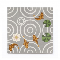 "Drops", an idyllic pond you can walk on. A new concept of encaustic cement tiles floors made by hand, that reinvents the late nineteenth century flooring technique. Designed by MUTDESIGN for ENTICDESIGNS
