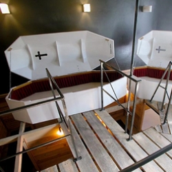The Propeller Island City Lodge in Berlin was designed by Lars Stroschen. The hotel has 45 unique rooms, including The Coffin Room, which is perfect for vampires and night owls alike.