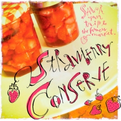 An illustrated recipe for Strawberry Conserve by Alex Savakis on They Draw and Cook.
