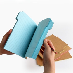 Suck Uk's Tab Notebooks: a set of 4 notebooks shaped with tabs that stick out for labelling.