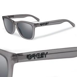 Oakley Frogskins LX Polarized - currently loving the satin smoke frames with black iridium polarized lenses! The LX are an update to the iconic plastic Frogskins updated with hand-made acetate frame and integrated metal hinges.