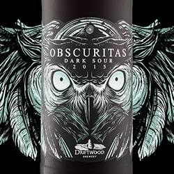 OBSCURITAS Dark Sour, from Driftwood Brewery Bird of Prey series, resting patiently in wooden shadows. Seldom seen, but respected by all life in the backyard, this elusive predator was never captured.