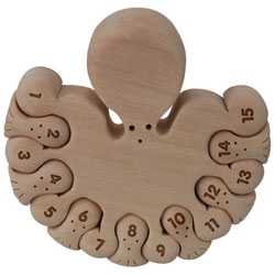 Wooden Octopus (and babies!) Puzzle to help kids learn counting and coordination