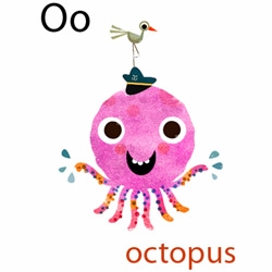 1 letter illustration a week from Steve Mack's Alphabet Book. Oo is for Octopus