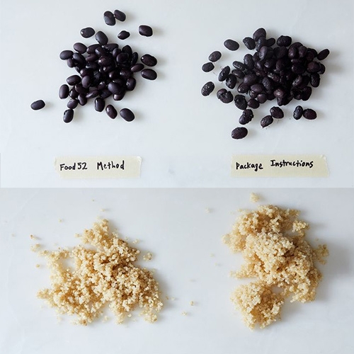 Food52 wonders "Can We Trust the Cooking Methods on the Back of the Bag?" for brown rice, quinoa, beans, and soba. Fascinating to think about the user experience and universal nature of box instruction writing!