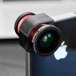 The olloclip, a pocket sized quick-connect lens solution for the iPhone 4/S that includes fisheye, wide-angle and macro lenses.
