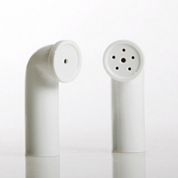 Red October: salt and pepper shakers inspired by submarine communication tubes by Aran Poran fr Ooga Zone.