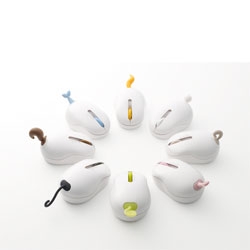 Nendo's oppopet mouse for for ELECOM is a wireless optical mouse whose USB receiver takes the shape of different animal tails ("oppo" means "tail" in Japanese).