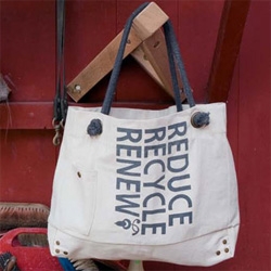 Simple typography on the latest affordable ($25-44) canvas reusable shopping bag ~ this time by Beau Soleil, and it even has pockets inside and out!