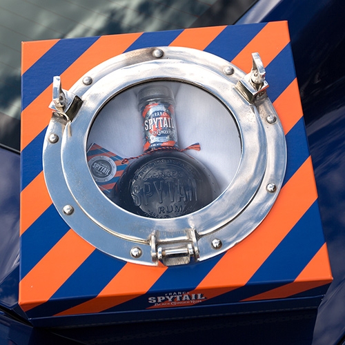 SPYTAIL Ginger Rum - a beautifully branded/packaged new rum from France inspired by early submarines, bathyspheres, and undersea adventuring! ... and the press kit has a PORTHOLE on it! Here's the unboxing and look at the details.