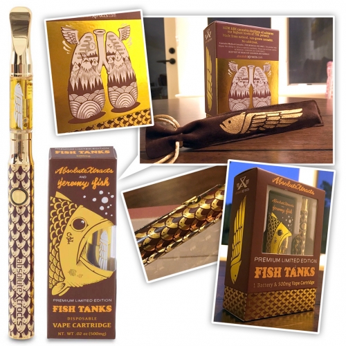 Unboxing the AbsoluteXtracts and Jeremy Fish  premium limited edition FISH TANKS! Beautiful little fishy details and artwork through the packaging, cartridge, battery, velvet case and more...