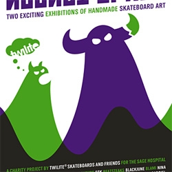The Helping Hounds of Hell ~ great poster for a Berlin handmade skateboard art exhibition!