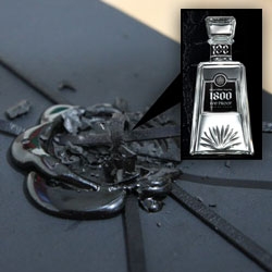 Unboxing the new “100 proof, 100 percent agave, super-premium tequila”, 1800 Silver Select Tequila ~ beautiful packaging... matte black box, wrapped in leather cord, with a big glossy wax seal.