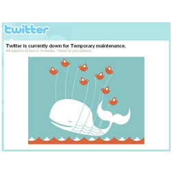 The Twitter Fail Whale has a fanclub? and a facebook page? and zazzle tees, mugs, and more? Not sure whether its brilliant or terrible branding to have your downtime get so much attention!