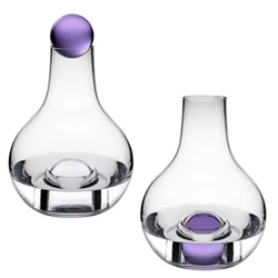 Barbara Carafe by Nina Jobs for Design House Stockholm ~ crystal ball (also in black and clear) works as a top, or to add color under the carafe... or as another tactile addition to the experience.