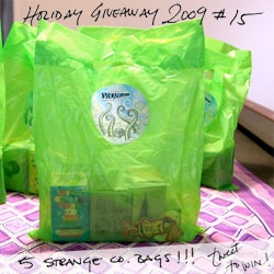 Holiday Giveaway!!! Strange Co has put together 5 goody bags filled with toys for you! This time it's a twitter contest for all the amazing @NOTCOT followers.