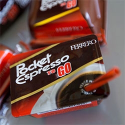 Ferrero Pocket Espresso To Go! It's like a super mini juice box for grownups completely with tiny straw and all ~ only filled with chocolatey espresso! They are the Pocket Coffees for Summer (since they can't melt!)