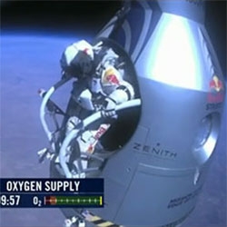 Red Bull Stratos - Felix Baumgartner just ascended to 120,000 feet in a stratospheric balloon and made a freefall jump to earth... amazing to watch live moments ago!