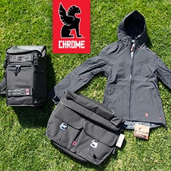 It's all about the details - matte black seat belt buckle, truck tarp linings, waterproof zippers... A close up look at the Chrome Bags' Lieutenant Rolltop Messenger Bag, Niko Camera Pack, and Women’s Storm Pasha Jacket. 