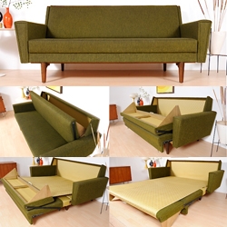 60's Danish Modern Sleeper Sofa ~ fascinating to see how this opens up!