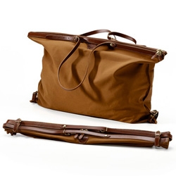 Reisefalttasche Leinen from Manufactum ~ Linen and Leather collapsible bag with brass zip, made in italy.