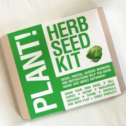 Green up your world: Grow your own herbs in your kitchen window or outdoors, with this kit of seed for 10 herbs, instructions and garden markers.