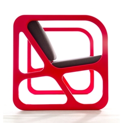 Obivan is a reading armchair with its geometric lines and high chair arms. From Naif Design.