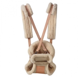 As far as papooses go - Sheepskin Baby Papoose
by Bill Amberg - seems strangely cozy. and well padded for carrying all that weight around...