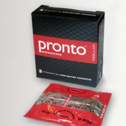 I'm on a roll tonight.  This is the Pronto Condom.  Sadly available only in South Africa, the package design allows you to put it on in all of 4 seconds without ever touching the condom itself! Watch the demo!