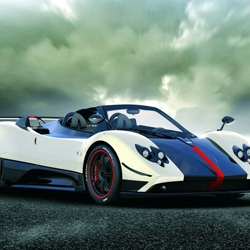 Limited to only five, the Pagani Cinque Roadster boasts an AMG engine making 678 horsepower and 780 Nm torque.  Also included: ceramic-coated titanium exhaust, traction control and a six-speed sequential transmission by Cima.
