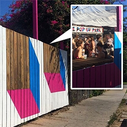 The 72U Venice Pop Up Park! When is a fence not just a fence, and a mural not just a mural? When they transform into TABLES that open into the park! NOTCOT helped 72U bring this park to life - see the making of and launch party!