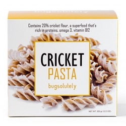 Bugsolutely Cricket Pasta - made from cricket flour in Thailand. A new way to get some protein and ease into the growing edible insect movement.