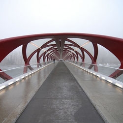 The recently inaugurated Peace Bridge by Santiago Calatrava in Calgary, Canada.