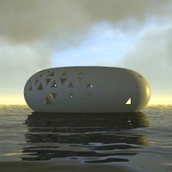 'Isla Flotante' by Pedro Reyes. This floating island is a site-specific permanent work for the bay of Caletilla, Acapulco.