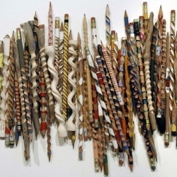 Amsterdam-based artist, Peter Schuyff, takes ordinary objects like baseball bats and colored pencils and carves them into intricate and delicate works of art.