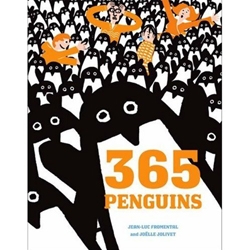 The best looking children's book possible.  Tells the charming story of a family that gets a penguin in the mail every day for a year. You learn math & the evils of global warming. Genius! 365 Penguins